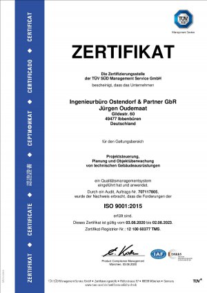 Unser Qualitätsmanagement ist zertifiziert nach ISO 9001